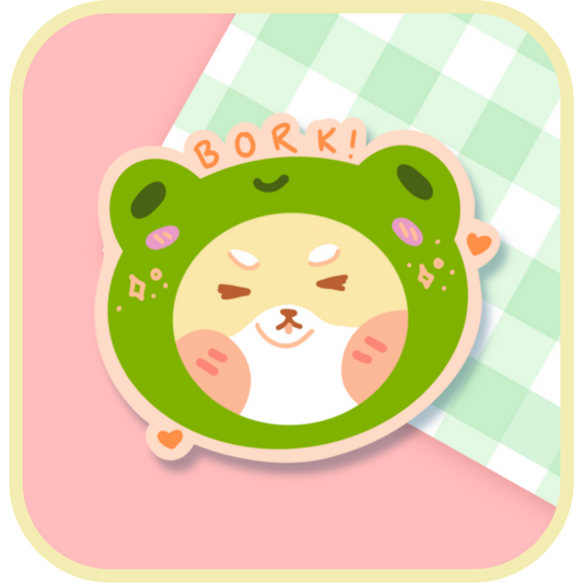 shiba inu frog sticker