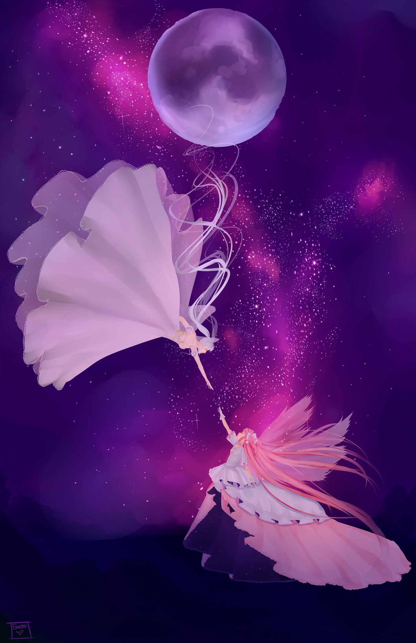 madoka x moon print