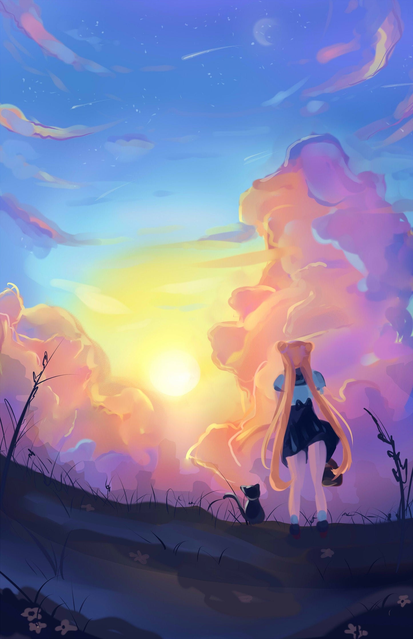 sailor moon sunset print