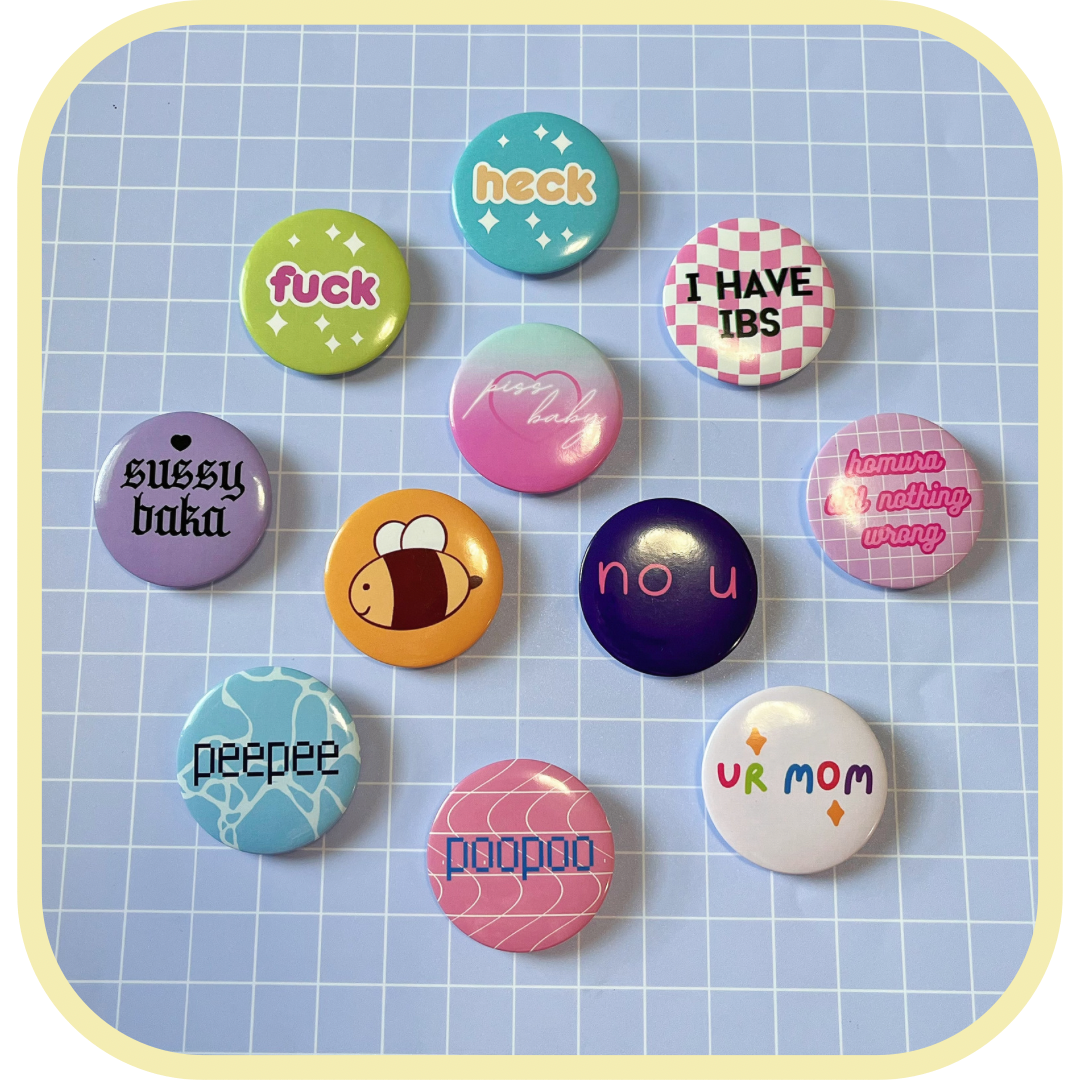 funny aesthetic buttons