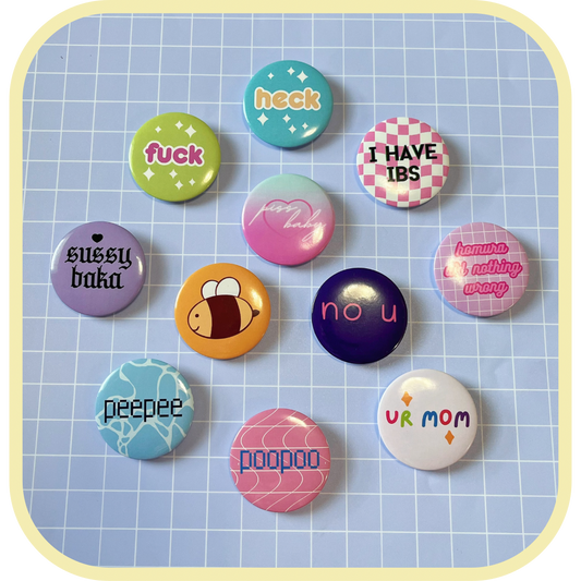 funny aesthetic buttons