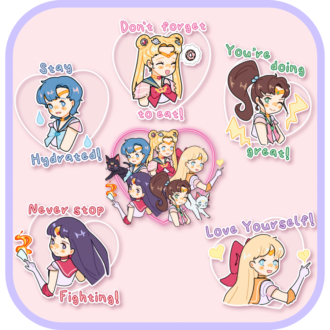 positivity sailor moon stickers